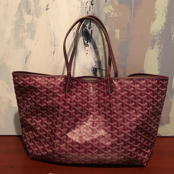 Goyard Handbags - Goyard Burgundy Canvas Saint Louis Tote